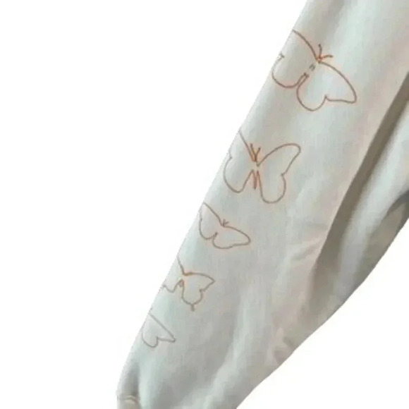 Peloton x Brittany Allen White Butterfly Oversized Hoodie Size Large - Picture 4 of 7